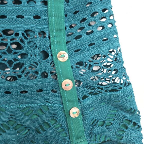 Lookbook Store Deep Emerald Green Eyelet One Piece Swimsuit - Picture 6 of 10
